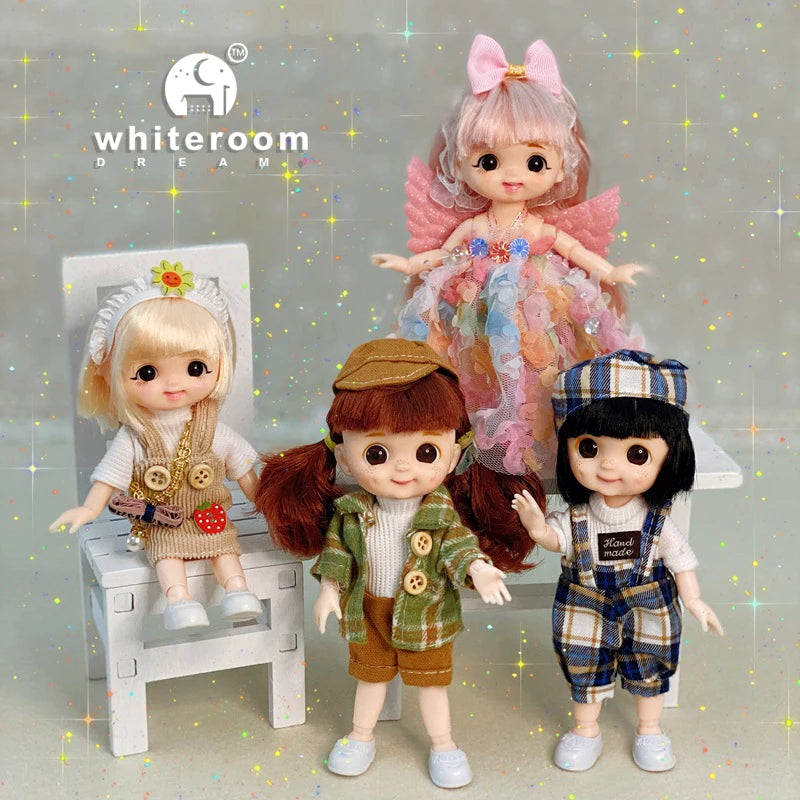 16CM New BjD Doll with 13 Movable Joints and Colorful Eye Options
