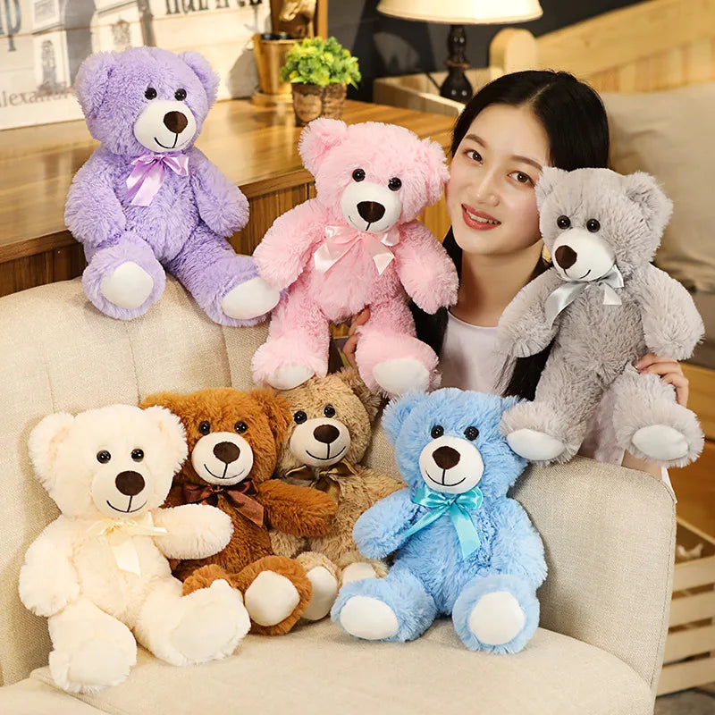 New Arrive 7 Colors 35cm Cute Bow Tie Teddy Bear Plush Toy  Doll For - ToylandEU