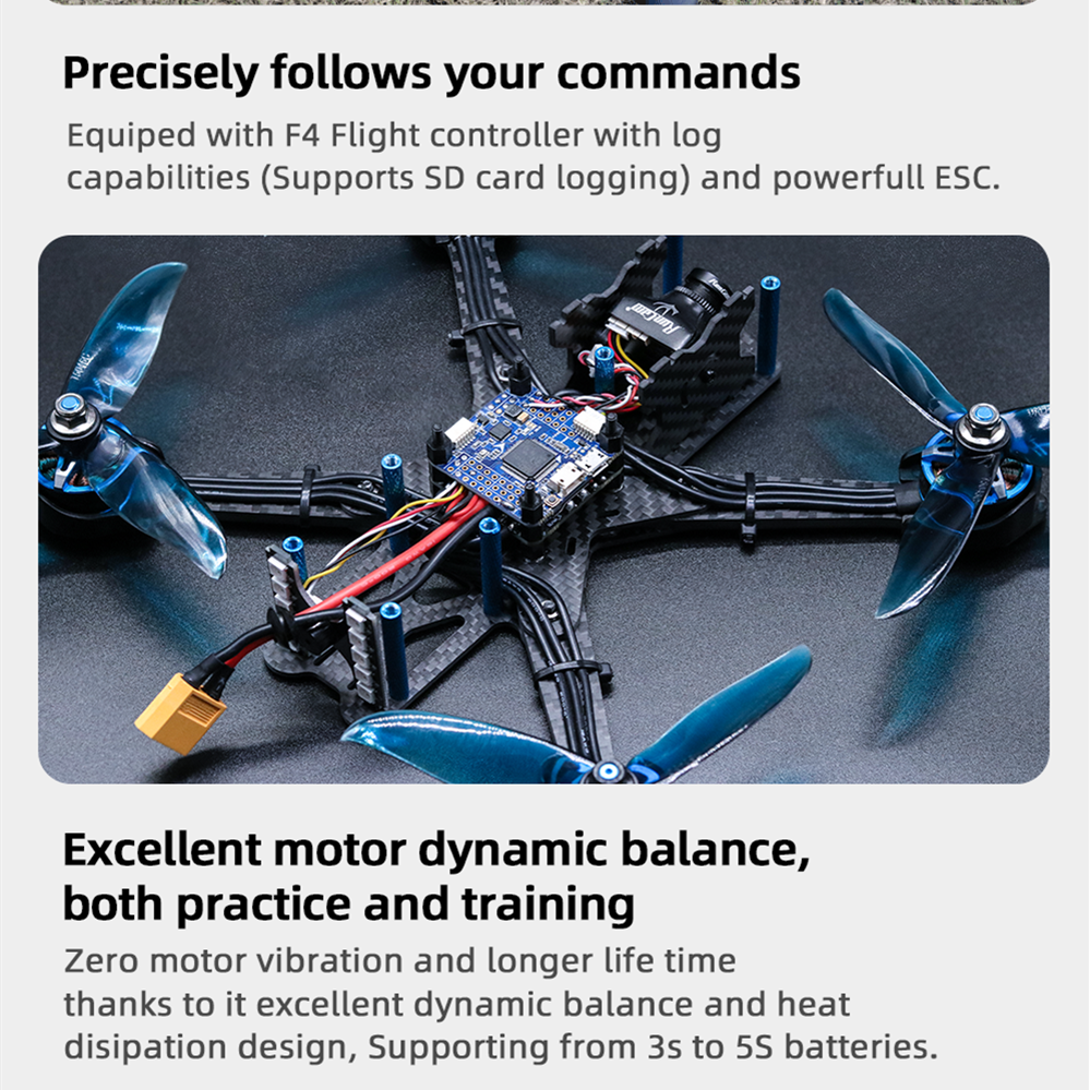 TCMMRC Entry-Level BULLY Drone Package with Remote Control and FPV Glasses