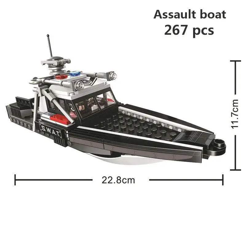 Premium Lego Compatible Building Blocks Set Multi Vehicle City Police Station Bus Car Helicopter Army Trucks For Kids - ToylandEU