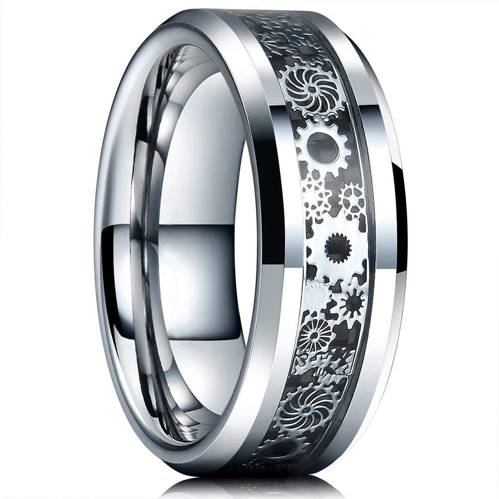 Rings | 8mm | Titanium Steel | Unisex Silver Matte Brushed Wedding Band