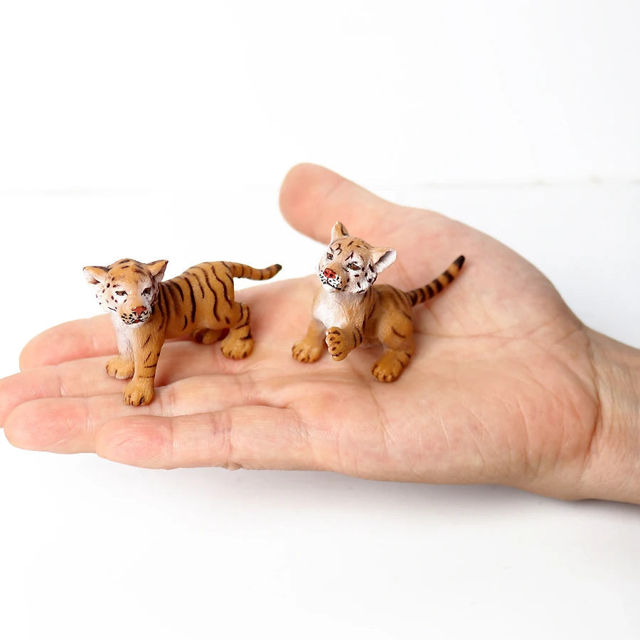 Wild Animal Kingdom PVC Figures Set with Cubs - Educational Toys and Cake Toppers - ToylandEU