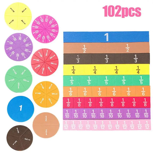 Magnetic Fraction Learning Montessori Toys Wood Fractions Math Toys ToylandEU.com Toyland EU