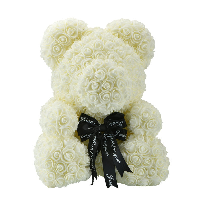 Valentines Day Rose Foam Bear Teddy Bear with Artificial Roses - Perfect Gift for Her - Toyland EU