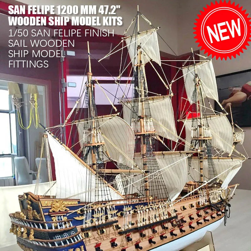 Luxury Classic San Felipe Warship Wooden Model Kit - 1/50 Scale