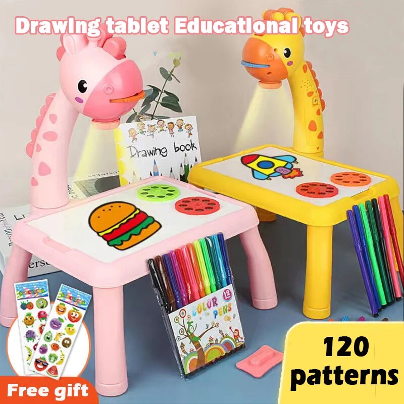 Artistic Learning Desk Set with Magnetic Board and Blackboard Toy