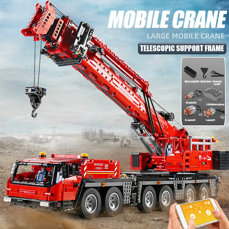 Remote Control Mobile Crane Truck Building Set for Ages 14+