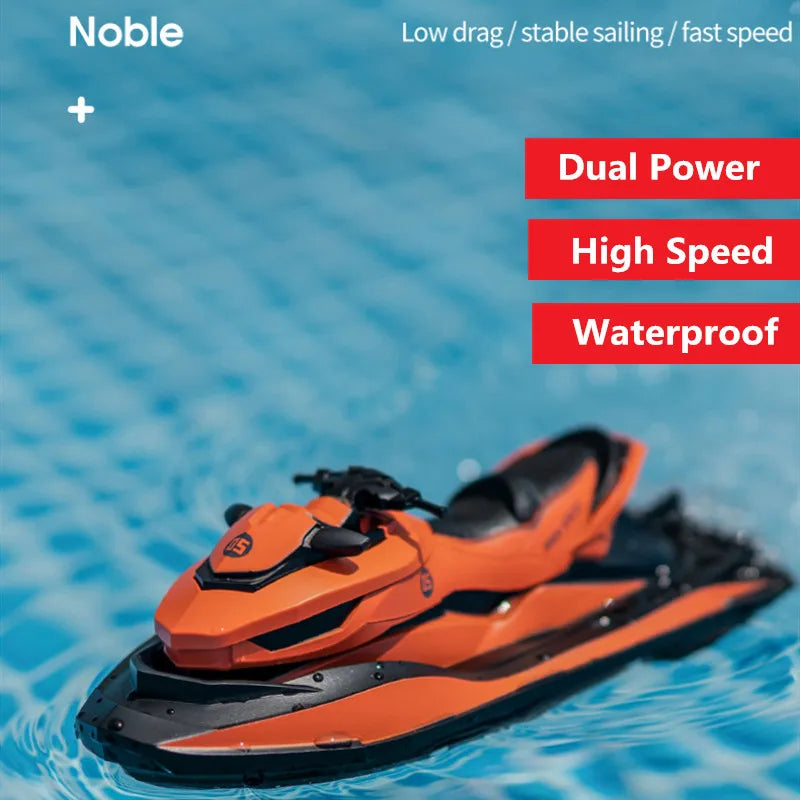 High Speed Remote Control RC Motor Boat with Light Prompt and Water Safety Switch - ToylandEU