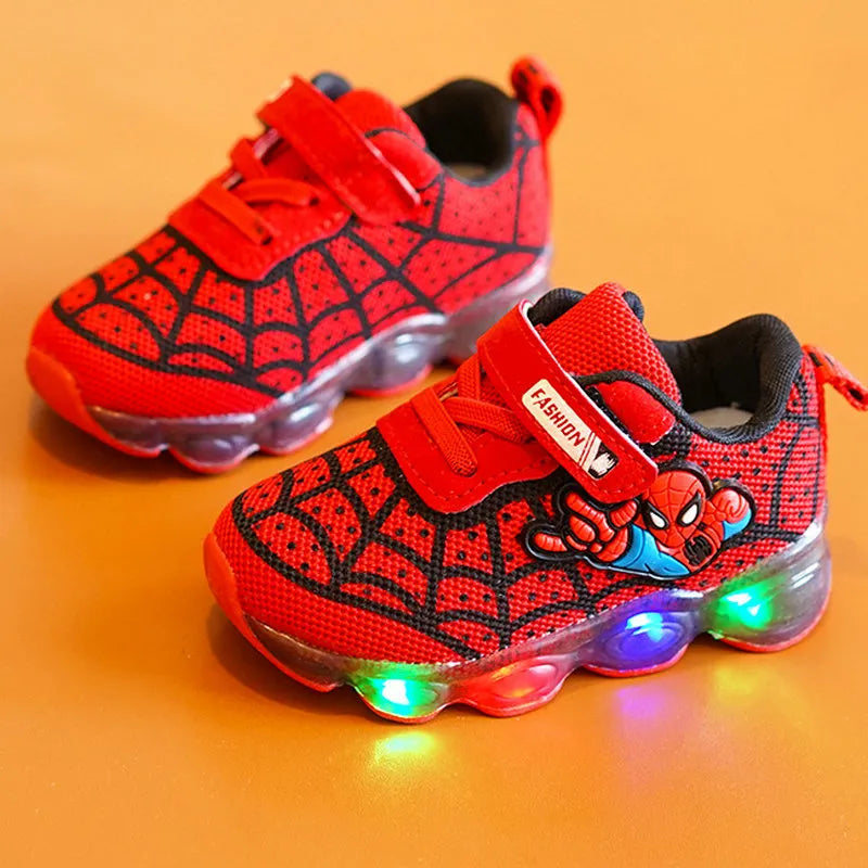 Autumn Spiderman Kids Light Up Sneakers with Luminous Design