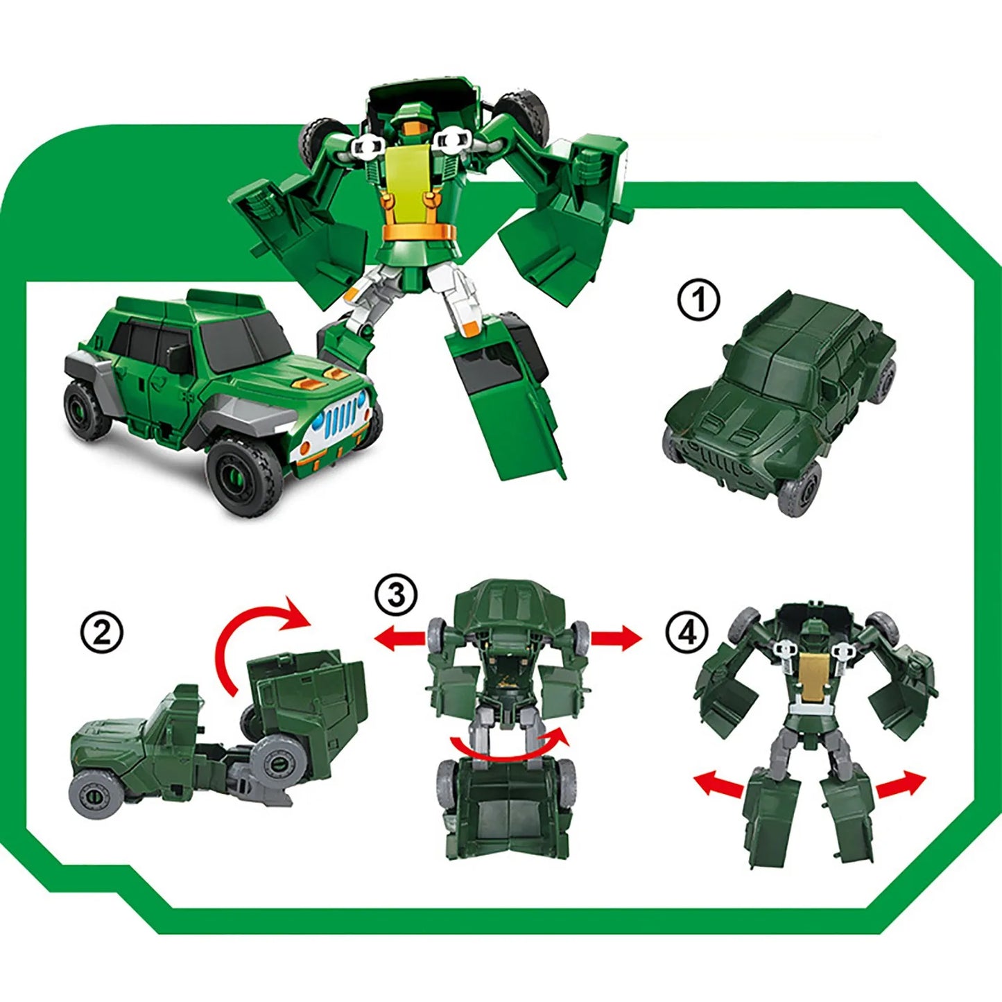 Versatile 5-in-1 Transforming Robot Car Kit for Boys Ages 3-14+