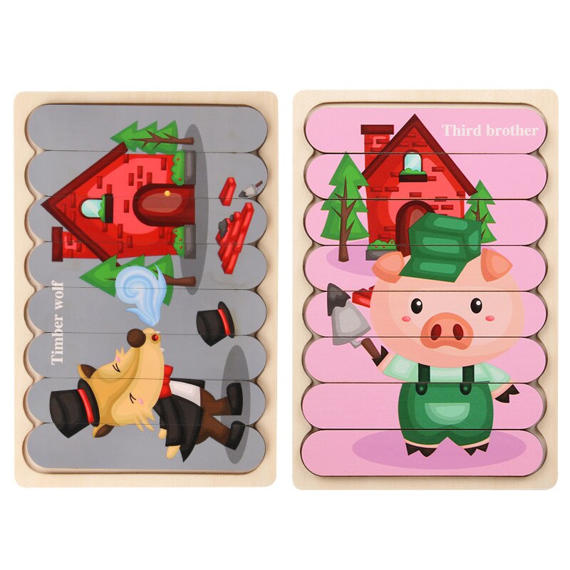 Wooden Animal and Fruit Jigsaw Puzzle for Children's Early Education and Learning Toyland EU Toyland EU