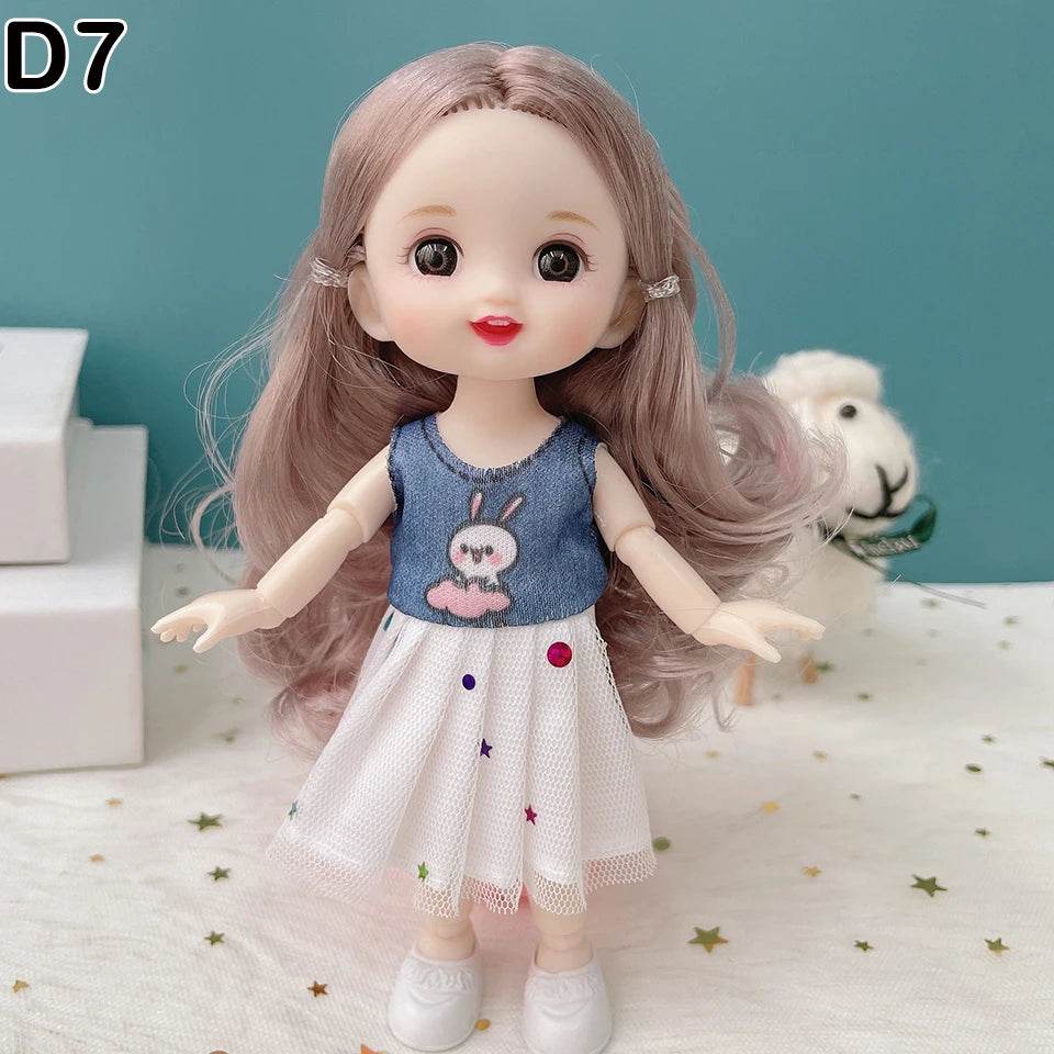 New 16 Cm BJD Mini Doll 13 Movable Joint Girl Baby Toy - ToylandEU