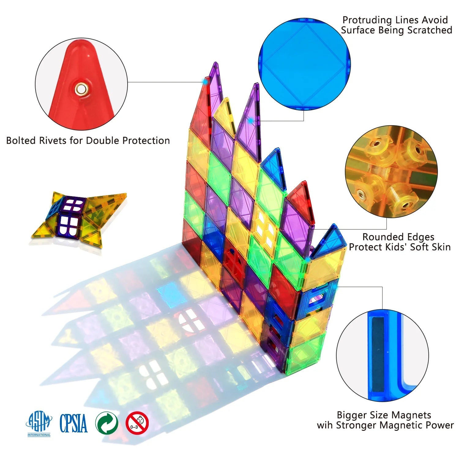 Magnetic Building Tiles Toy for Creative Construction - ToylandEU