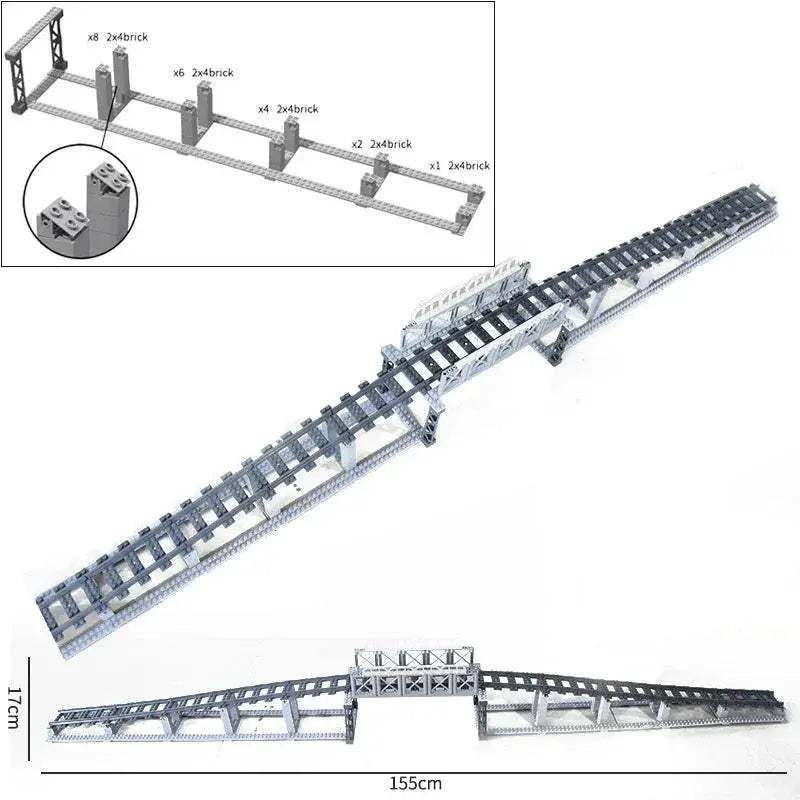 Flexible Train Tracks and Forked Crossing for Lego Compatible Blocks - ToylandEU