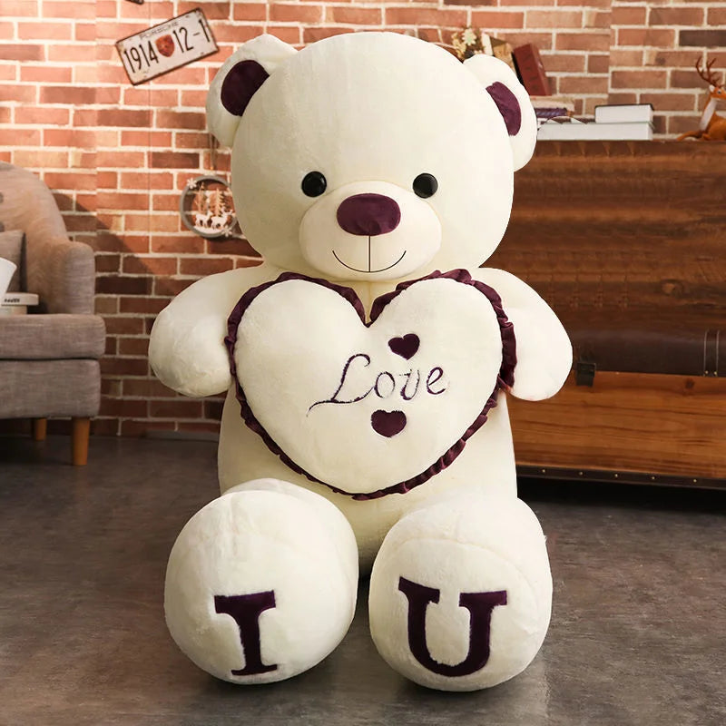 80/100Cm Big Love Teddy Bear Plush Toy Giant Stuffed Animals Birthday - ToylandEU