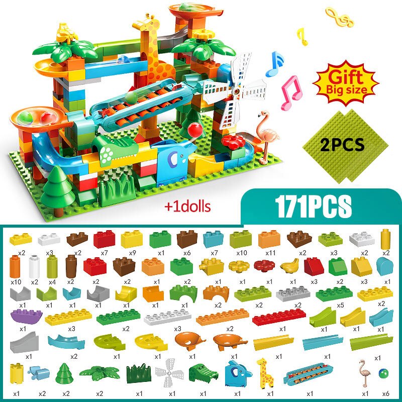 Maze Ball Building Blocks Set for Kids and Children - Funnel Slide Educational Toy - ToylandEU