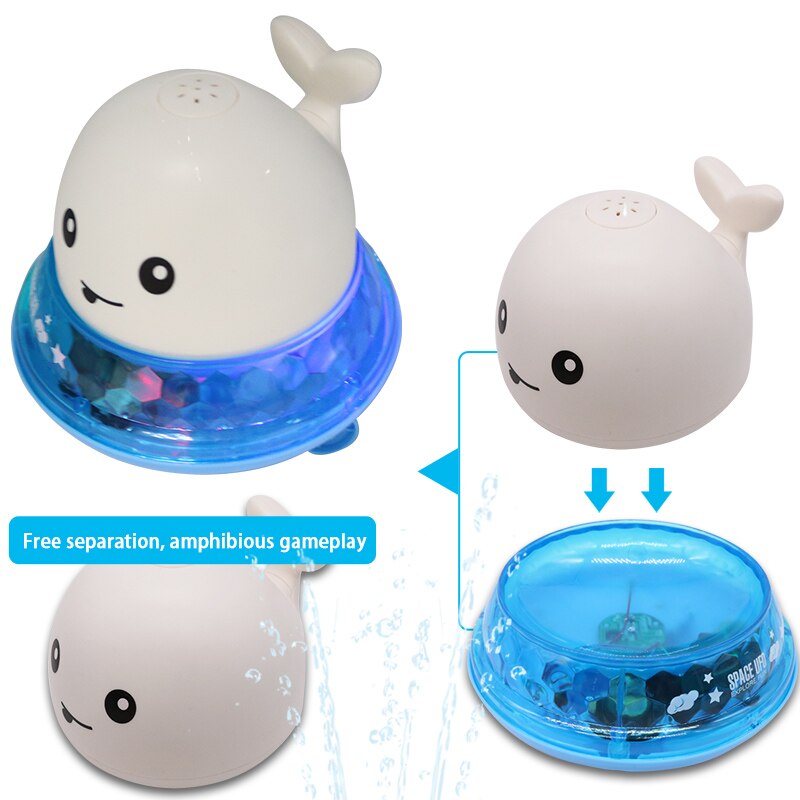 Whale Shape LED Light Water Spray Ball Baby Bath Toy - ToylandEU