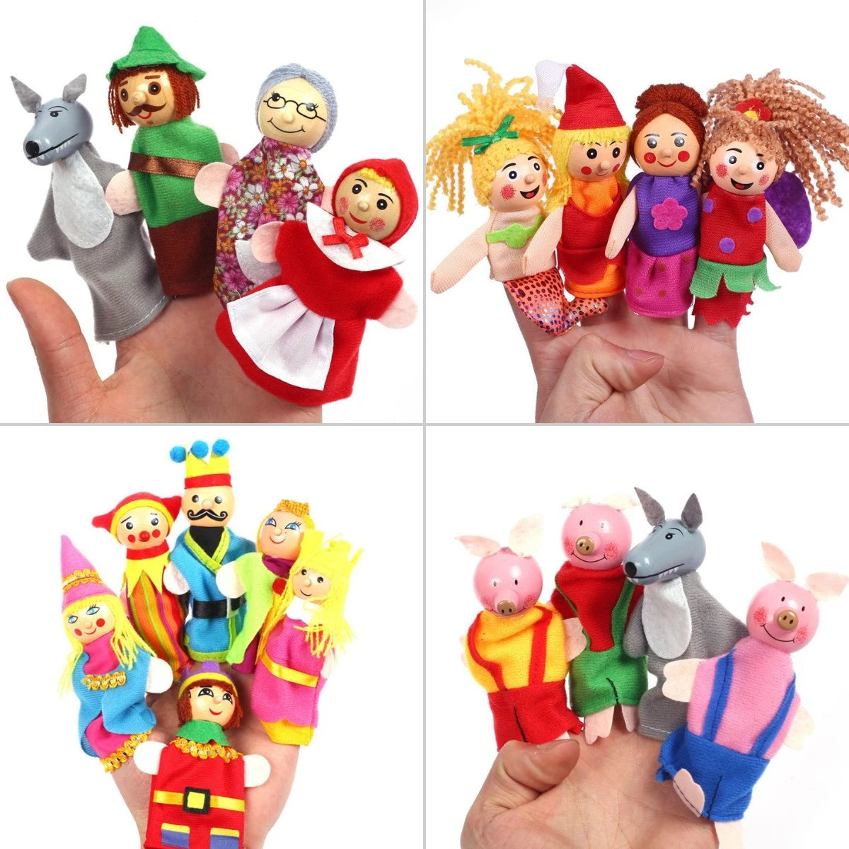 Storytelling Baby Finger Puppet Set - Three Little Pigs, Mermaid Castle, Princess - ToylandEU