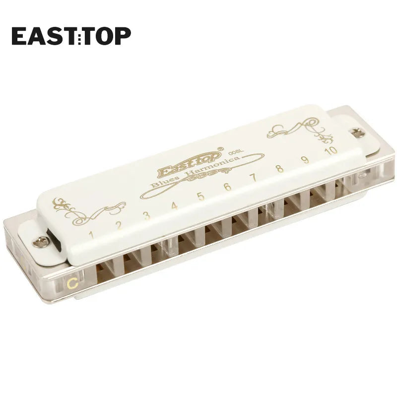 EASTTOP T008L Diatonic Blues Harmonica Key of D 10 Holes Harp Mouth - ToylandEU