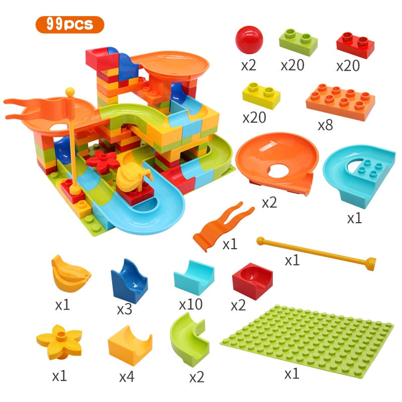 Maze Ball Building Blocks Set for Kids and Children - Funnel Slide Educational Toy Toyland EU