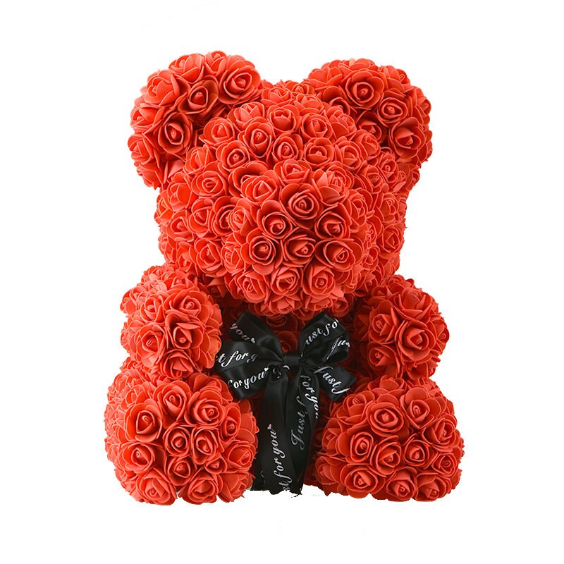 Valentines Day Rose Foam Bear Teddy Bear with Artificial Roses - Perfect Gift for Her - Toyland EU