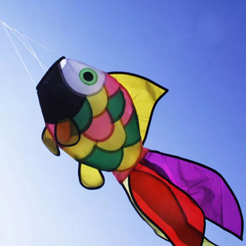 Colorful Rainbow Fish Kite Windsock for Outdoor Garden Decor and Kids’ Line Laundry
