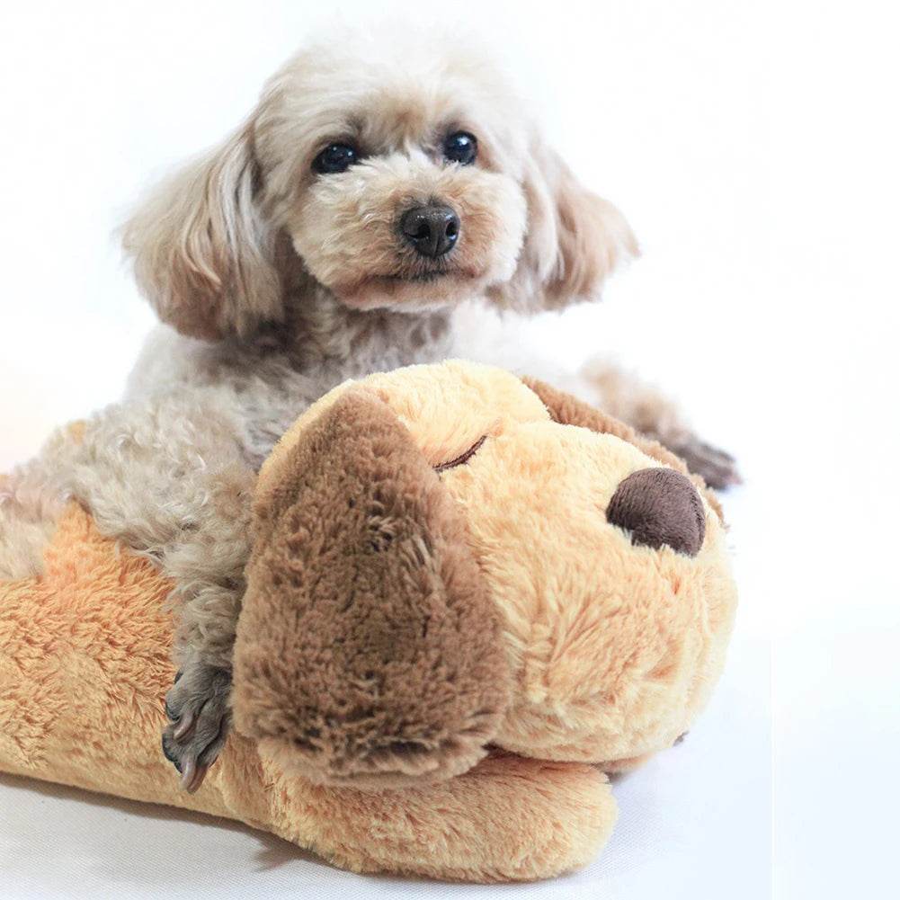Heartbeat Puppy Behavioral Train Plush Toy Pet Soft Sleep Anxiety Reliever Doll - ToylandEU