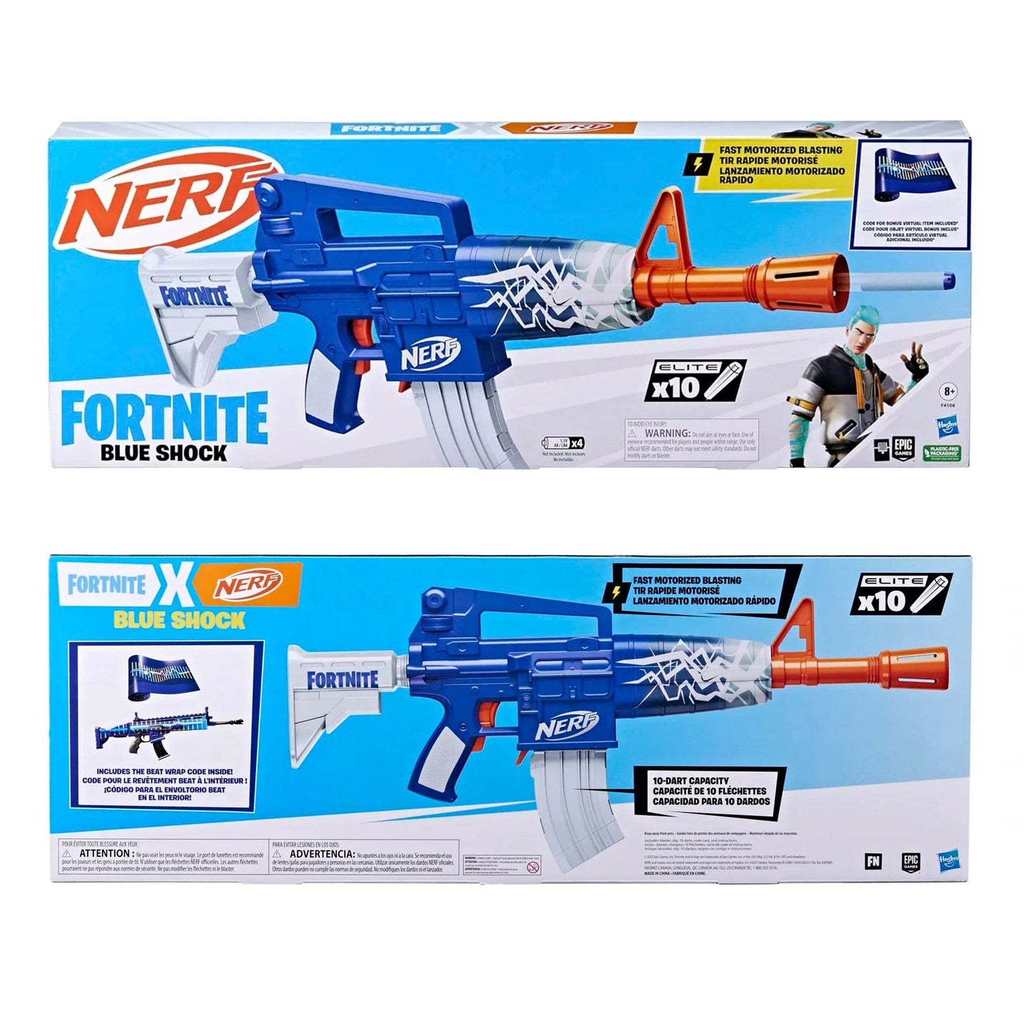Heat Foam Dart Blaster Gun Toys Fortnite Blue Shock M4 Desktop Case Gift - ToylandEU