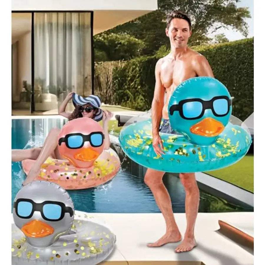  Heavy Duty Inflatable Duck Pool Float Confetti UV -  ToylandEU™