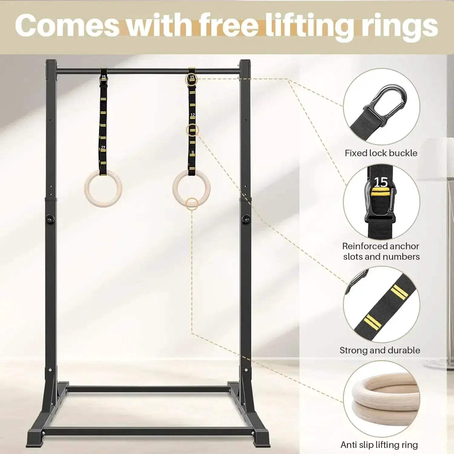Heavy Duty Pull Up Tower Station With Rings 330LBS Capacity - ToylandEU