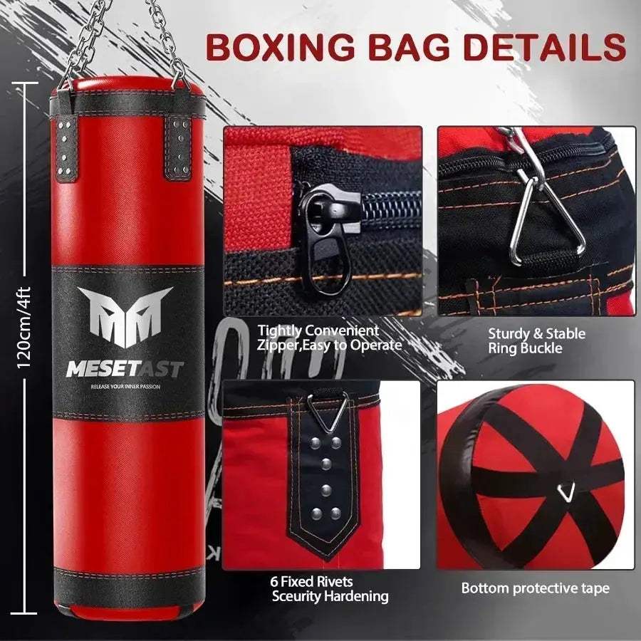 Heavy Punching Bag Set With Gloves For Home Gym Durable - ToylandEU