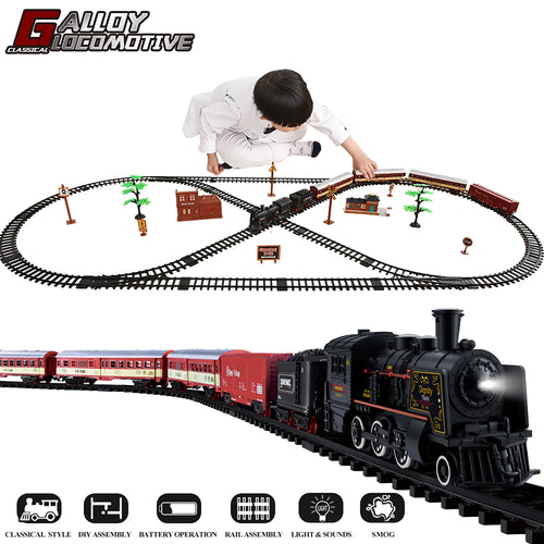 Electric Christmas Train Toy Set Car Railway Tracks Steam Locomotive ToylandEU.com Toyland EU