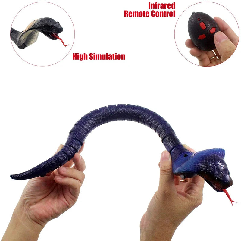 Infrared Remote Control Snake Toy Electric Rechargeable Cobra Viper Prank for Children's Halloween Fun