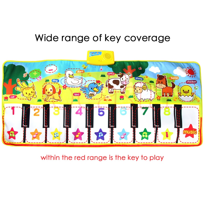 Large Size Baby Musical Mat with Dinosaur Theme, Piano Toy for Early Learning