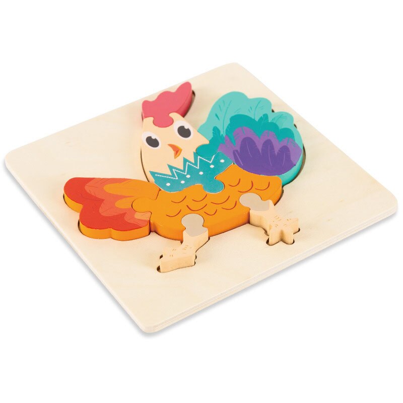 Montessori 3D Wooden Animal Puzzles for Kids 2-5 Years Toyland EU