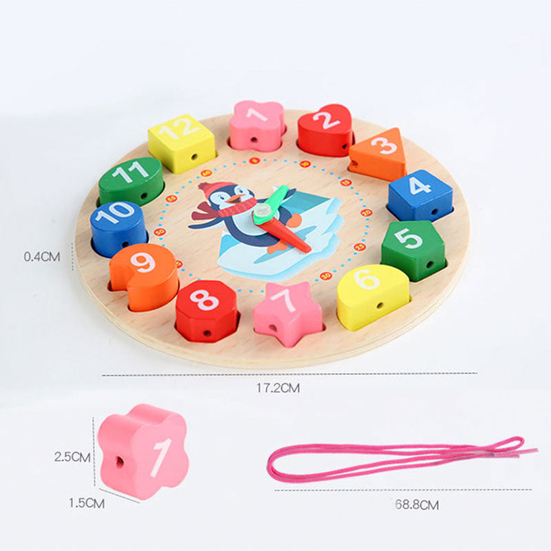 Montessori Wooden Animal Clock Puzzle Toy for Kids 3-6 Years Old - ToylandEU
