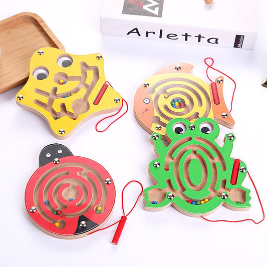 Kids' Wooden Magnetic Maze Handwriting Toy with Animal Shapes - ToylandEU