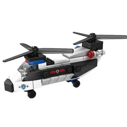  New DIY MOC City Plane SWAT Dual-Rotor Helicopter Kit -  ToylandEU™
