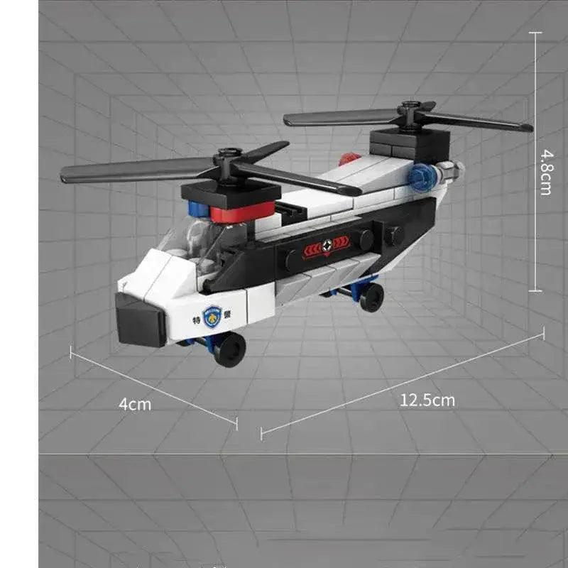  New DIY MOC City Plane SWAT Dual-Rotor Helicopter Kit -  ToylandEU™