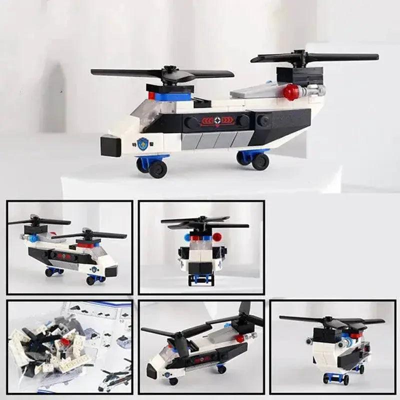  New DIY MOC City Plane SWAT Dual-Rotor Helicopter Kit -  ToylandEU™