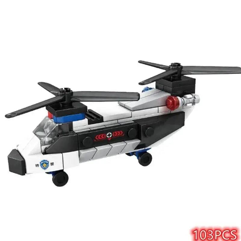  New DIY MOC City Plane SWAT Dual-Rotor Helicopter Kit -  ToylandEU™