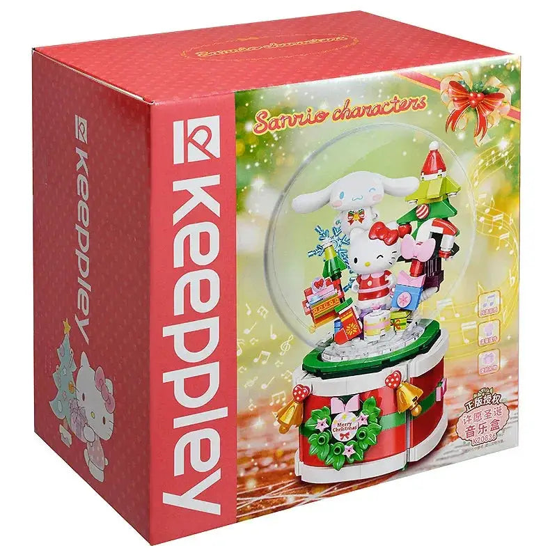 Hello Kitty Christmas Music Box Rotating Building Blocks Set - ToylandEU