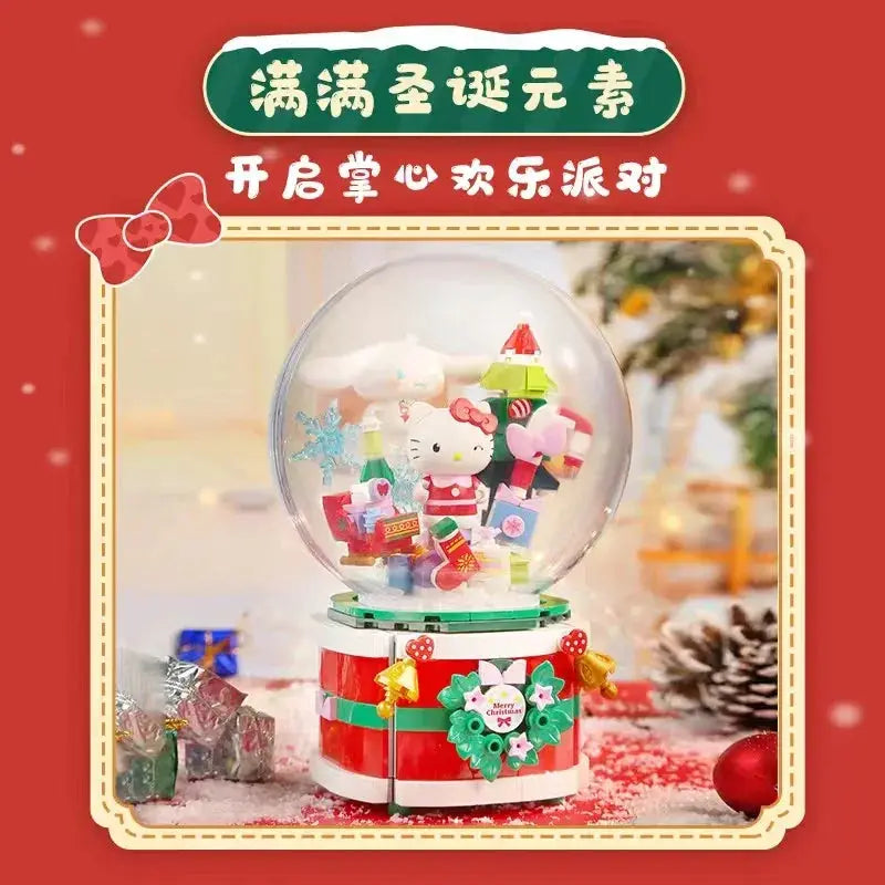 Hello Kitty Christmas Music Box Rotating Building Blocks Set - ToylandEU