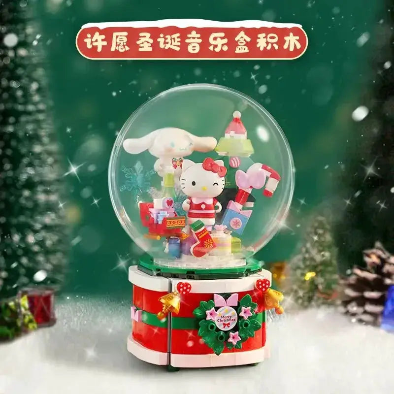 Hello Kitty Christmas Music Box Rotating Building Blocks Set - ToylandEU