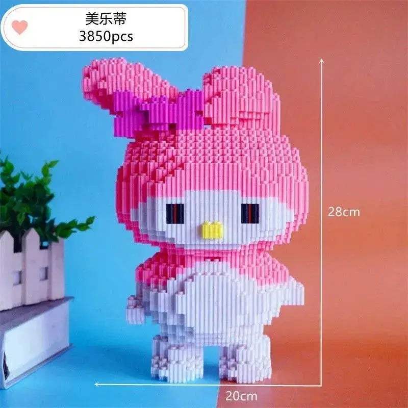 Hello Kitty My Melody Sanrio Anime Cartoon Kawaii Cute Building Blocks Assembling Toys Puzzles - ToylandEU