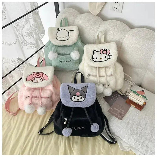  Hello Kitty Plush Backpack Large Capacity For Girls Kawaii -  ToylandEU™