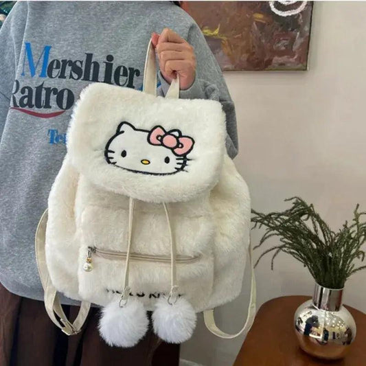  Hello Kitty Plush Backpack Large Capacity For Girls Kawaii -  ToylandEU™