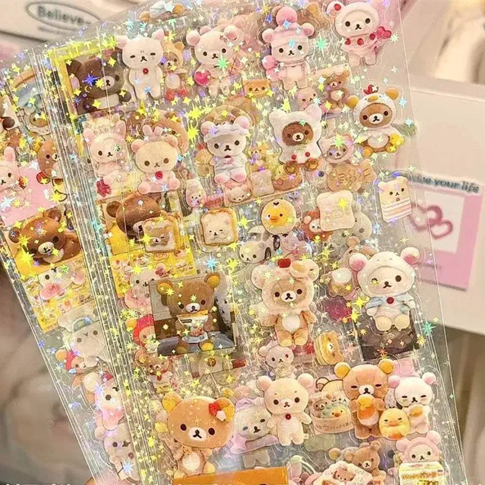 Hello Kitty Rilakkuma Die Cut Sticker Set With Flashing Laser - ToylandEU