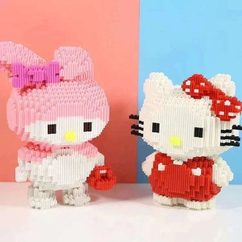 Hello Kitty My Melody Sanrio Anime Cartoon Kawaii Cute Building Blocks Assembling Toys Puzzles