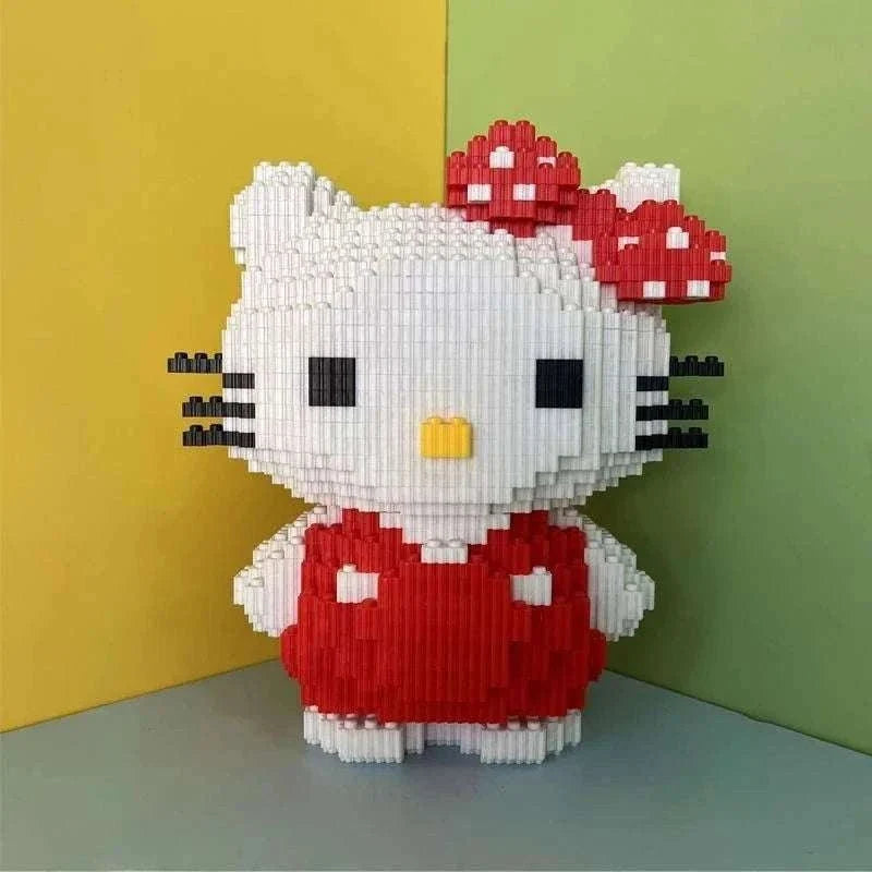Hello Kitty My Melody Sanrio Anime Cartoon Kawaii Cute Building Blocks Assembling Toys Puzzles